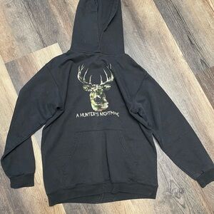 Black Hoodie with Deer Print